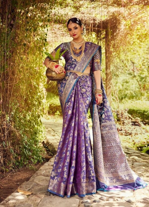 Beautiful Art Silk Jacquard Border Saree With Unstitched Running Blouse For Women Wedding Wear Party