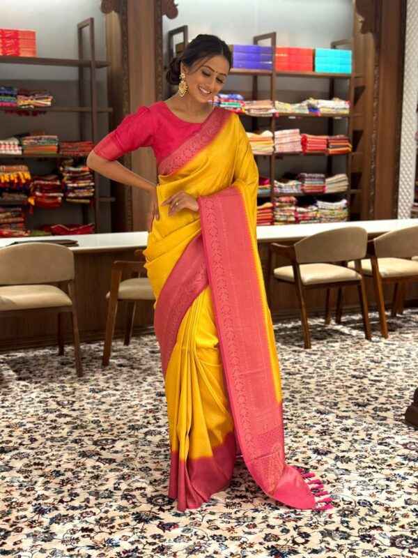Enrich Desine Pure Soft Dola Silk Designer Saree