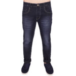 Jeans For Men Cotton Jeans Dark Navy Blue Faded Denim