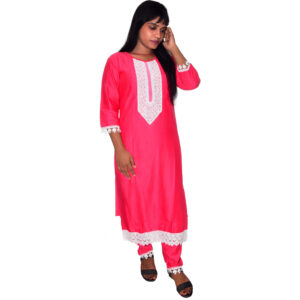 2 Piece Kurti Pant Coral Pink / Dark Pink