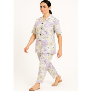 casual printed co-ord set / nightwear style outfit