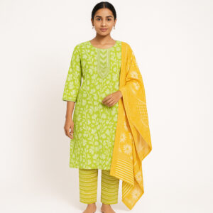 Pista Green 3 piece suit Kurti + Pant + Dupatta
